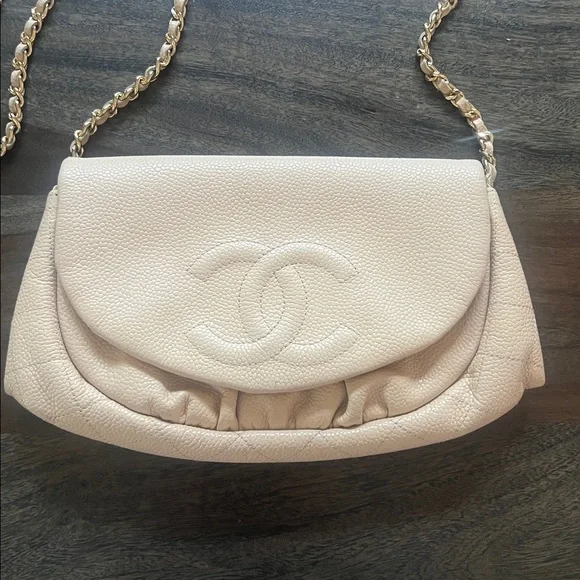 Chanel Beige Half Moon WOC Bag Purse - Picture 3 of 11